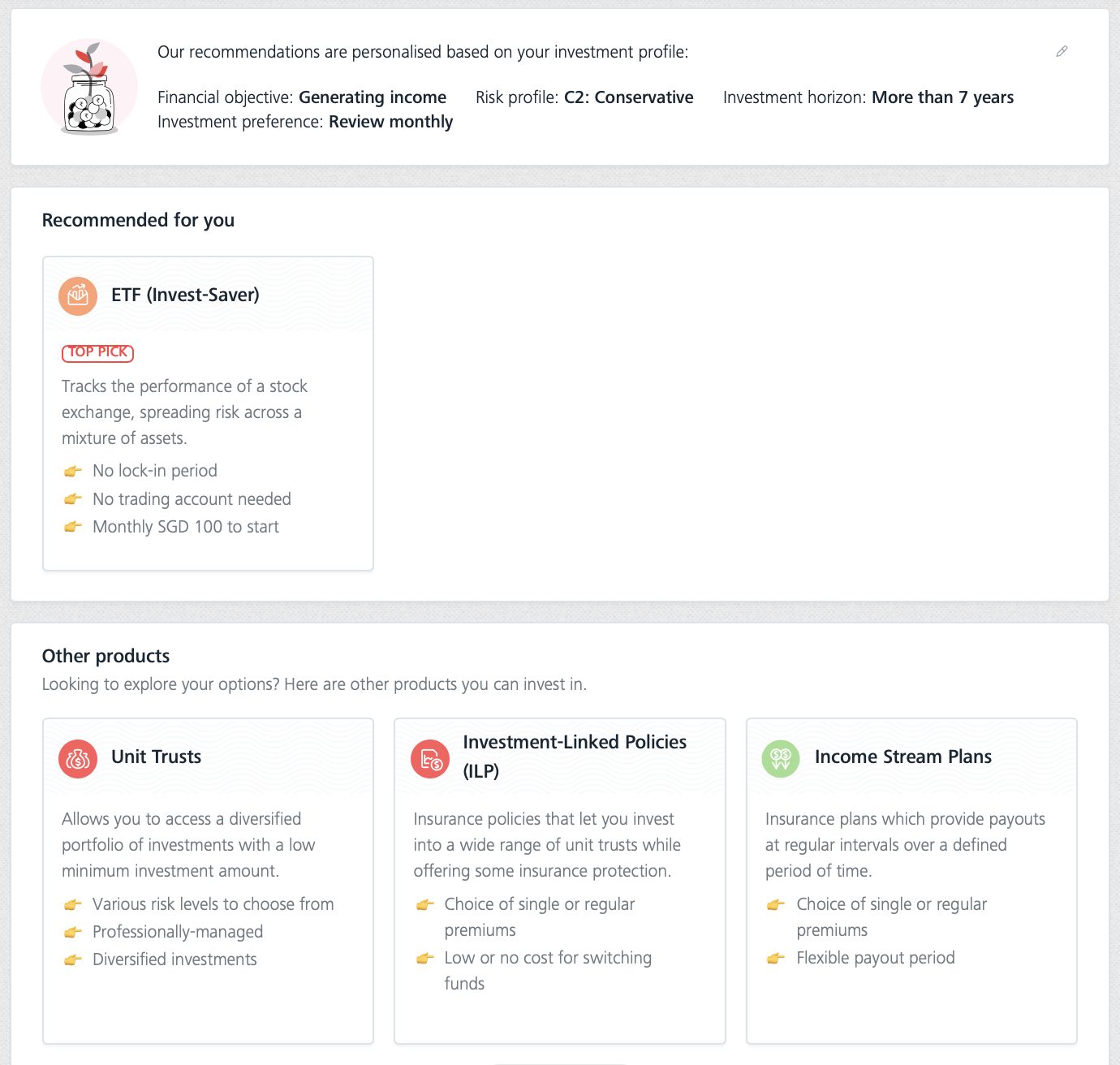 DBS NAV Planner - digital advisory