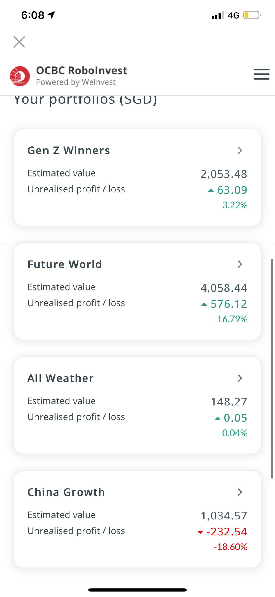 OCBC RoboInvest changes November 2021