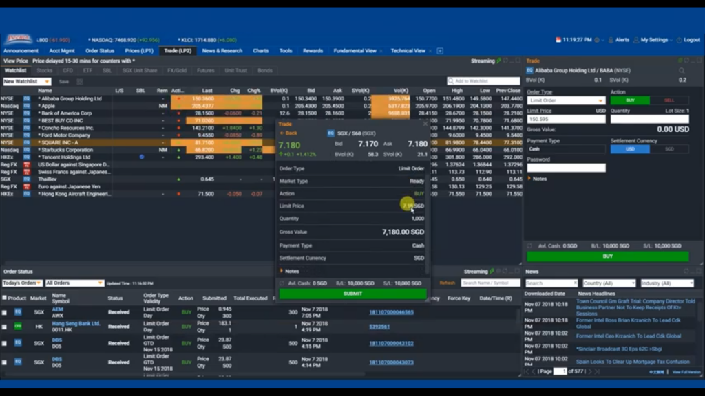 Phillip Securities POEMS brokerage lets you trade stocks, shares, ETFs, mutual funds, forex, CFDs and more