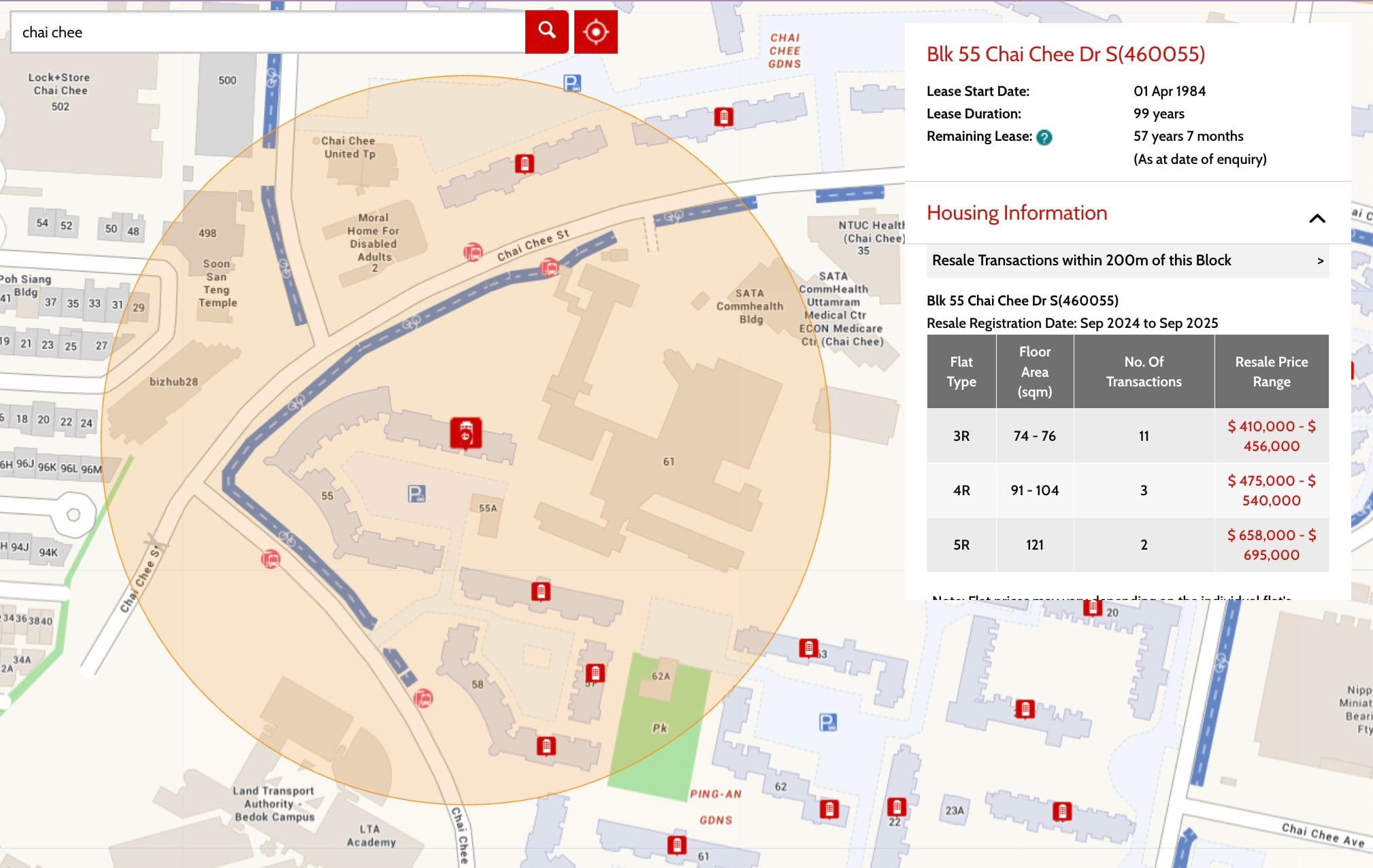 bedok chai chee resale prices