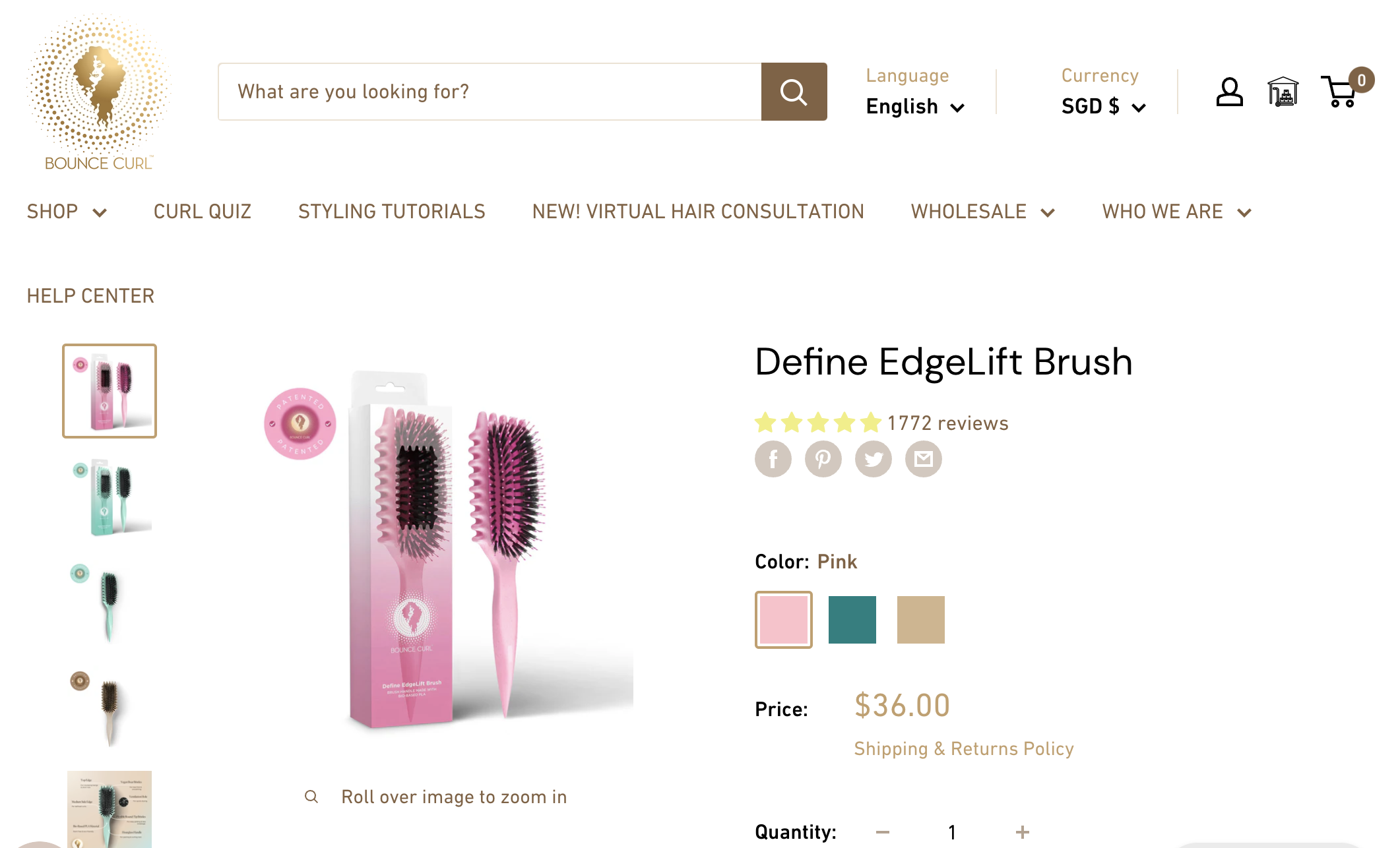 bounce curl edgelift brush shipping to singapore