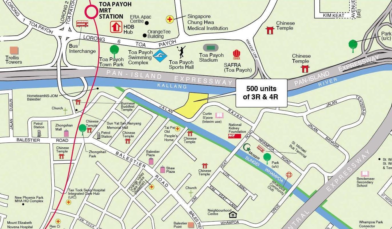 Feb 2023 BTO Kallang/Whampoa Jalan Rajah map