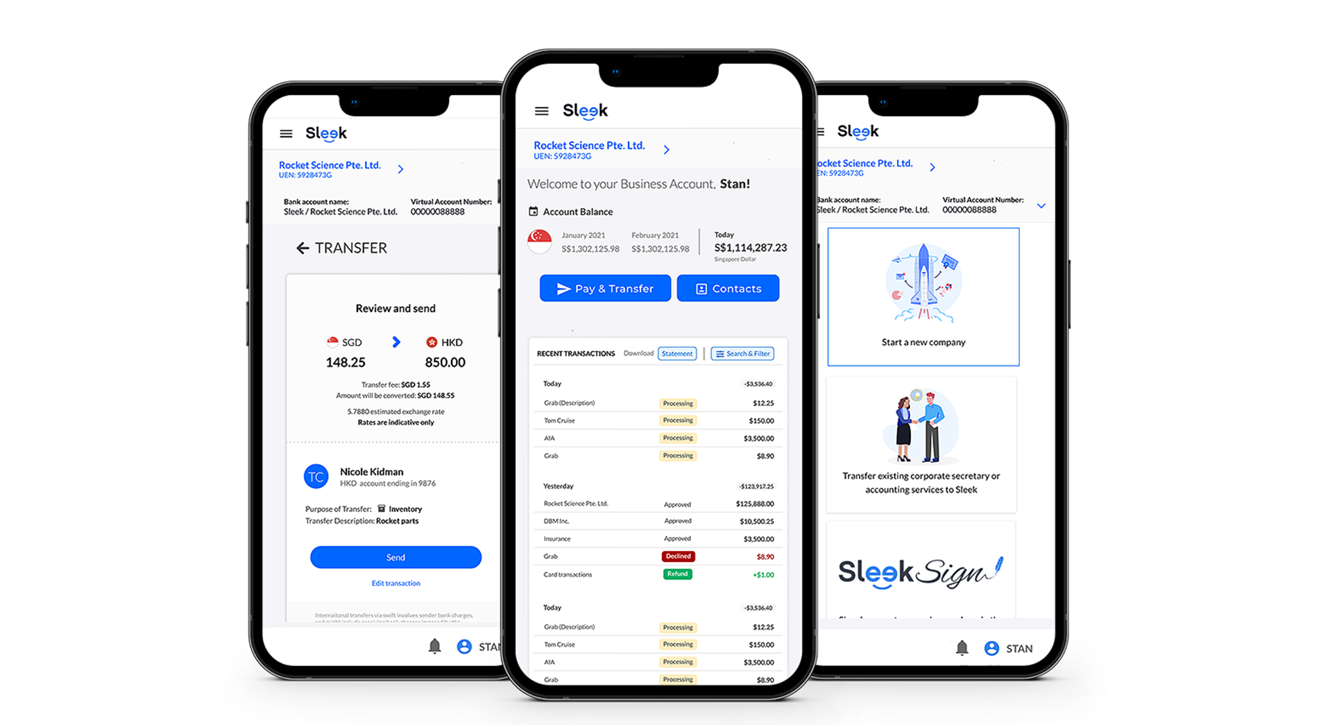 Sleek open business account - free business tools