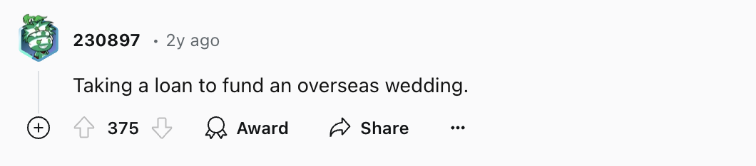 taking a loan for a wedding red flag