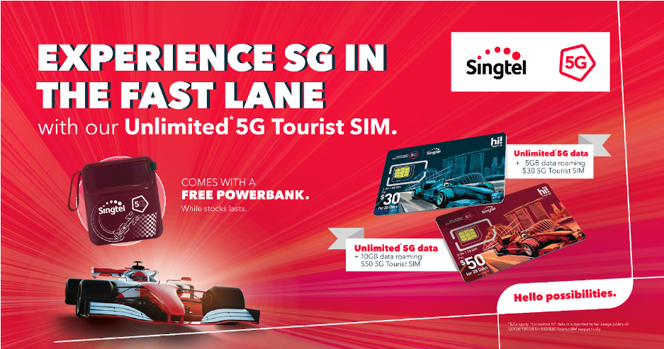 singtel unlimited 5g tourist sim cards