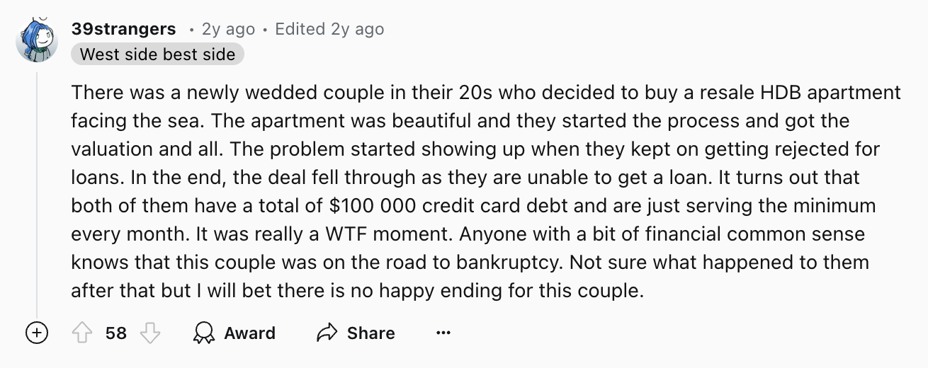 buying an apartment while 100k in debt red flag