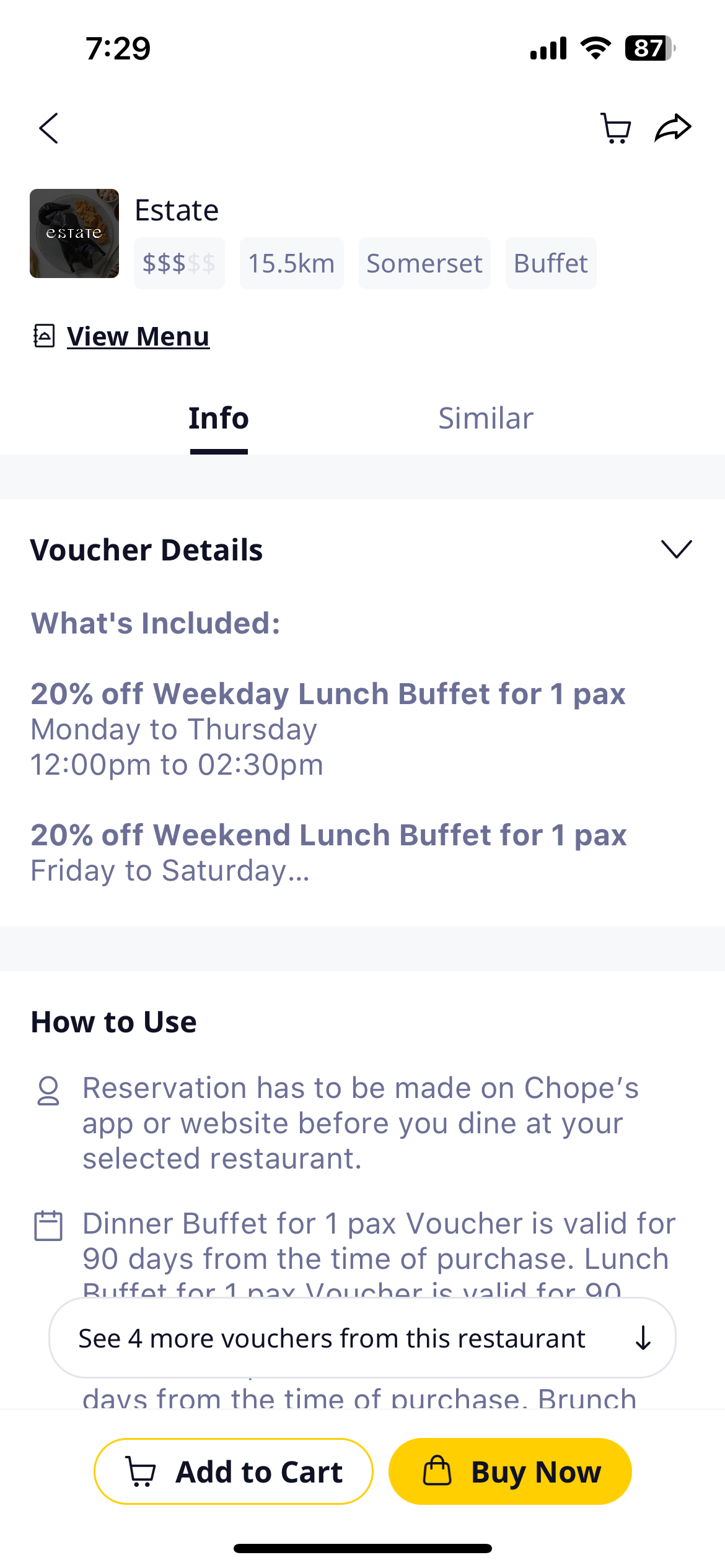 chope restaurant voucher how to use