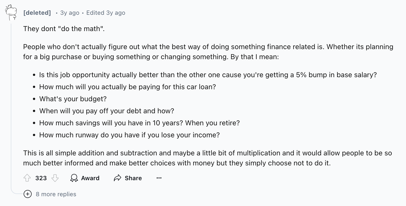 not doing the math red flag