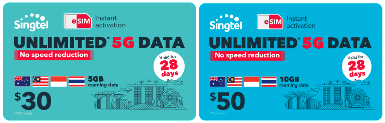singtel unlimited 5g tourist sim card