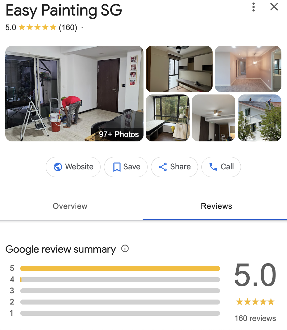 easy painting sg google review rating