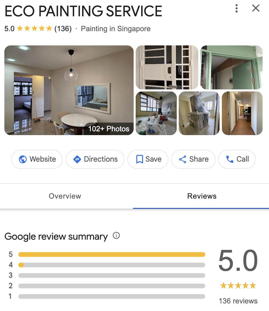 eco painting services google rating