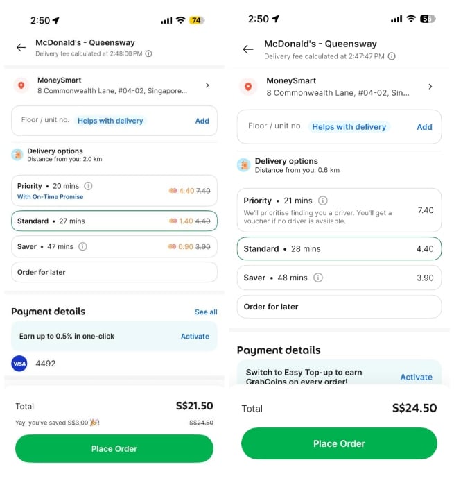 grabunlimited vs grabfood mcdonalds