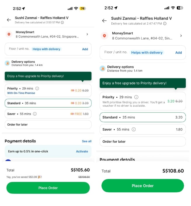 grabunlimited vs grabfood sushi
