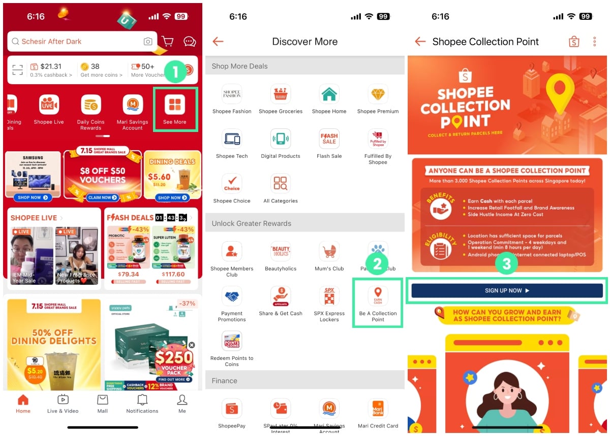 how to join shopee collection point via shopee app