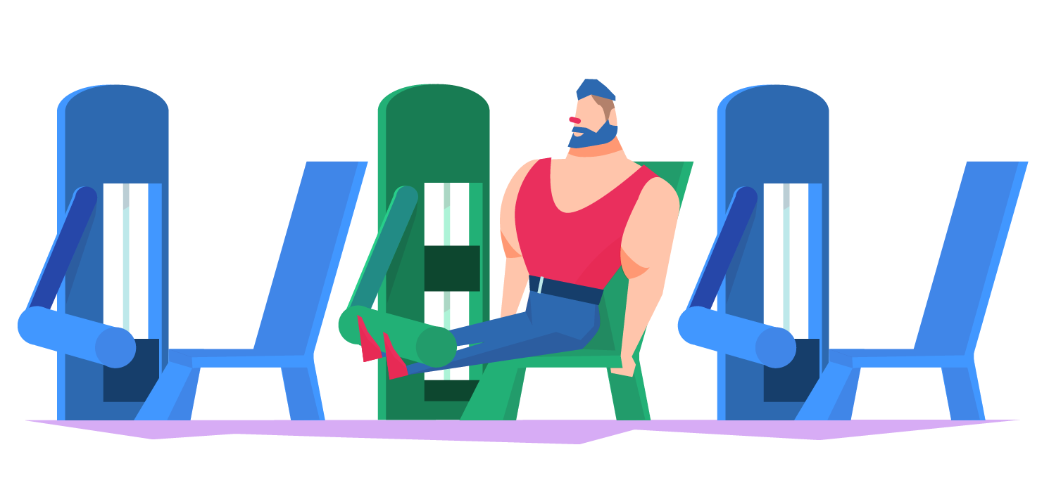 cartoon man doing legs