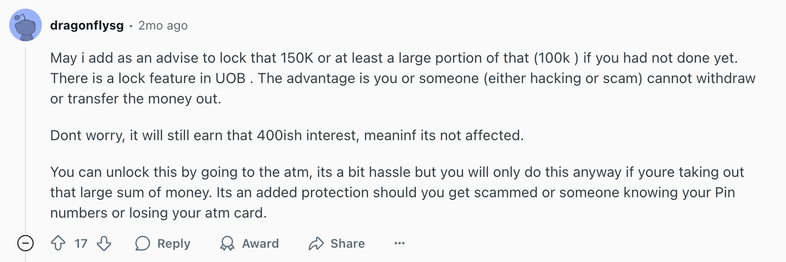 invest after uob one uob lock