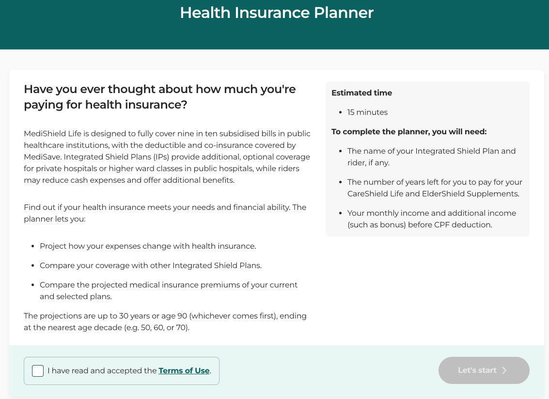 plan with cpf health insurance planner