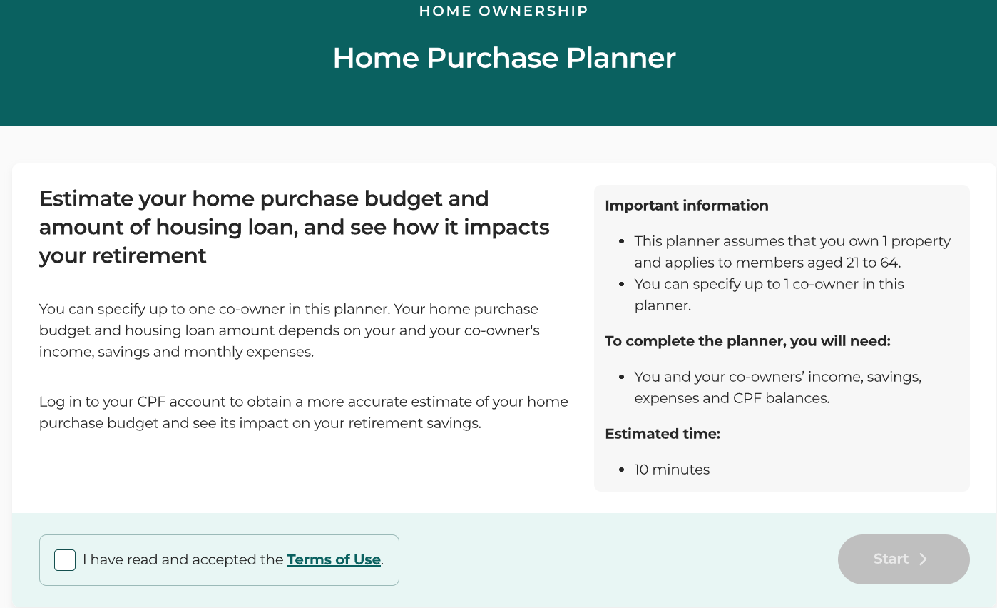 plan with cpf home purchase planner