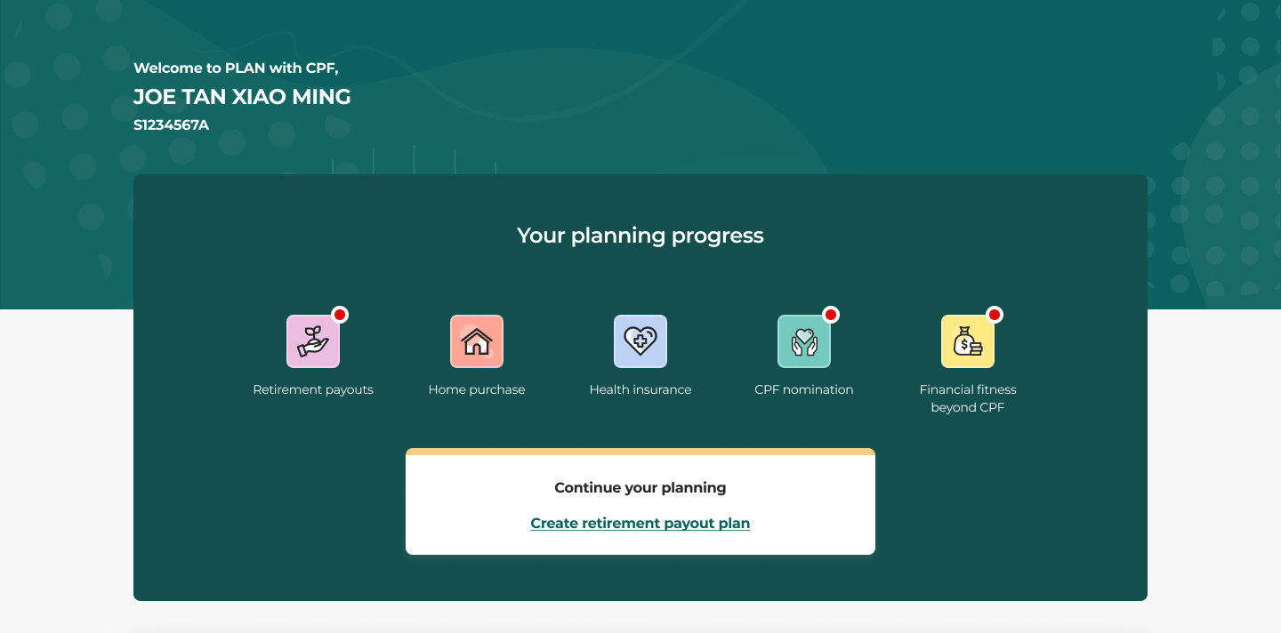 plan with cpf your planning progress