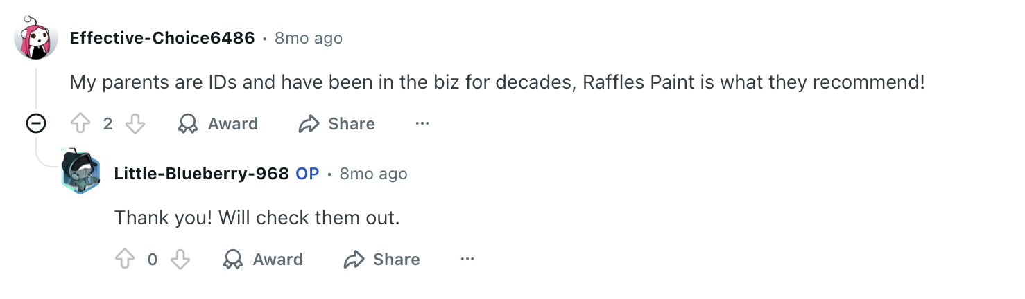 raffles paint reddit review