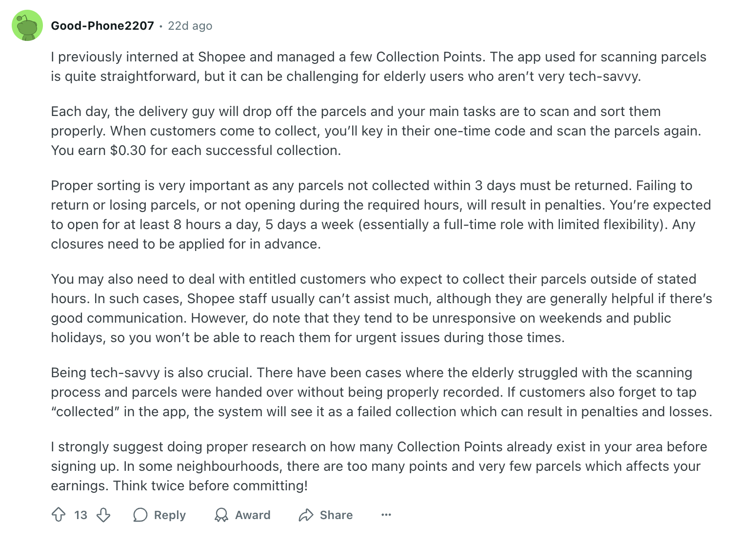 shopee collection point shopee intern reddit