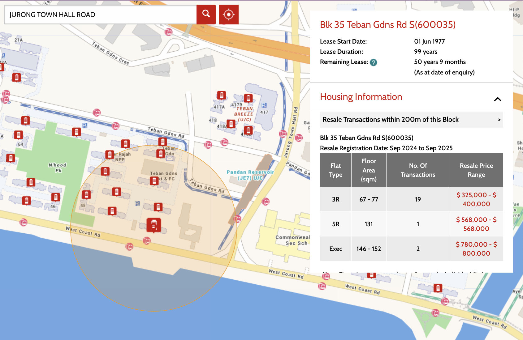 teban gardens resale flats prices