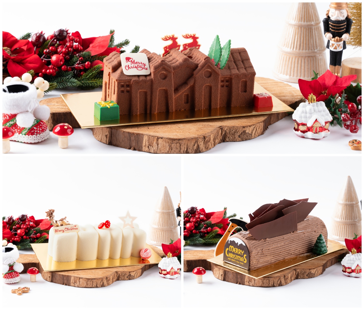 the santa shop grand hyatt log cakes