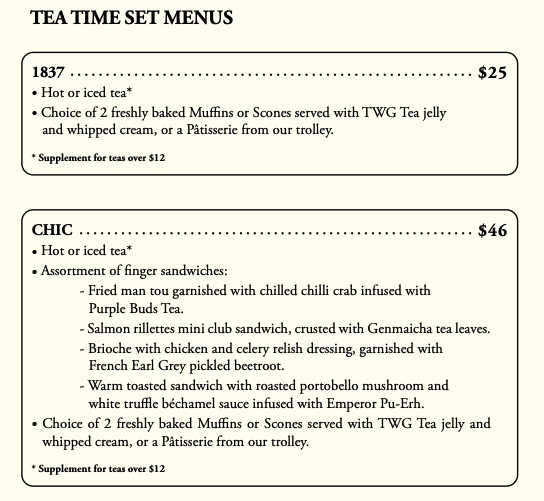 twg tea high tea menu